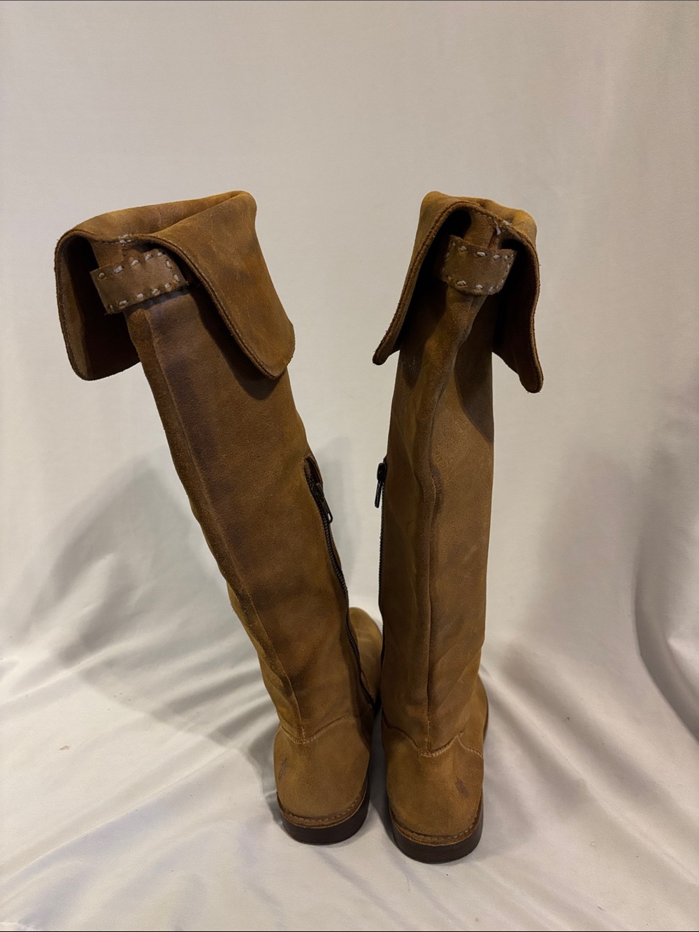 Frye Shirley Knee Tall Leather Tan Boots Size 6.5 - Picture 6 of 10